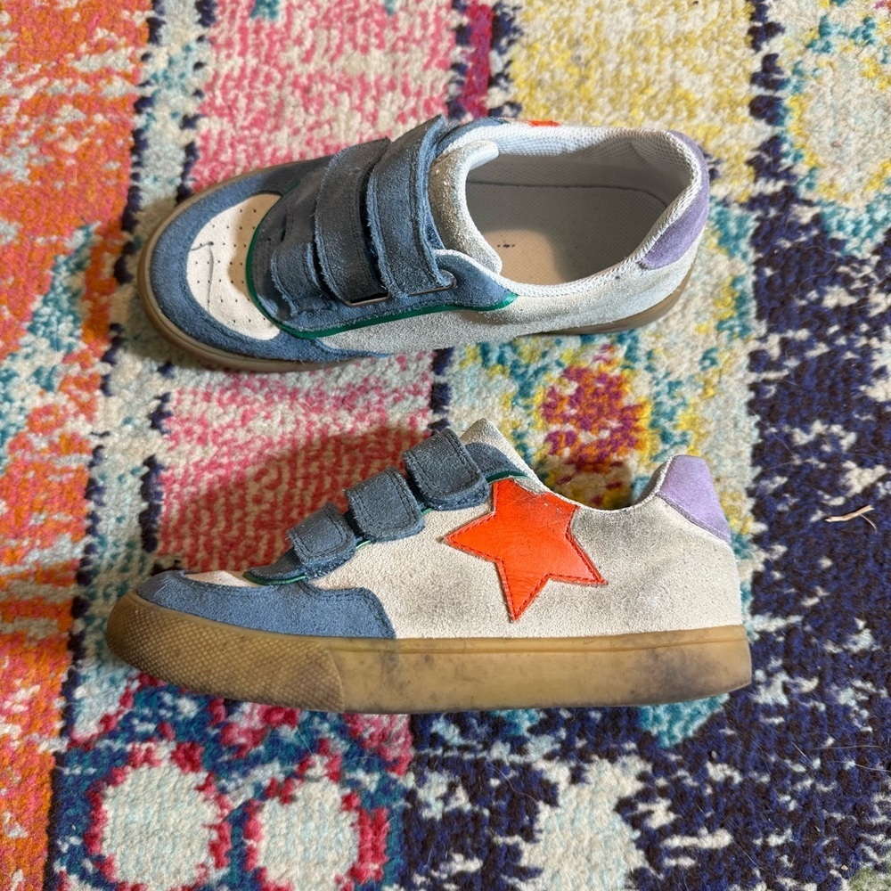 Mini Boden Blue Suede Sneakers Shoes Size 1